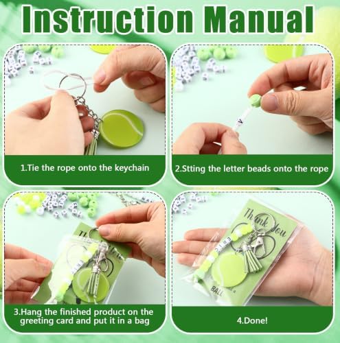 Suncalla 996 Pcs 24 Set Tennis Keychain Making Kit DIY Ball Charms Crafts - Image 3