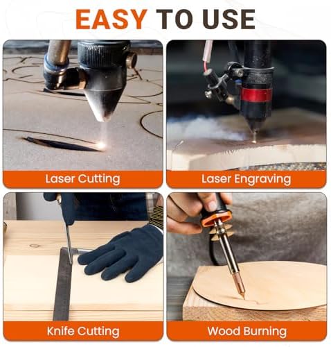 Rowood 12 Pack Round Basswood Sheets,8x8x1/8inch,3mm Basswood for Laser Cutting,Adult Craft Kits,Thin Plywood Board Unfinished Wood,DIY Ornaments and Architectural Model - Image 5