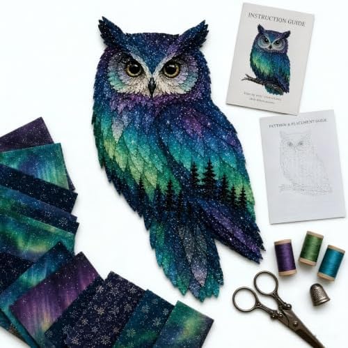Northern Lights Wildlife DIY Patchwork Kit - Sewing Craft Kit for Adults with Layered Fabric Animal Pieces, Handmade Home Decor Project for Craft Lovers & DIY Enthusiasts by Unknown