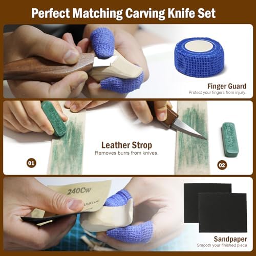 Wood Carving Kit for Beginners - 28Pcs Wood Carving Tools with Storage Bag - Image 3