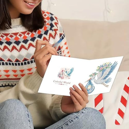 DDGYP 6 PCS Diamond Art Painting Greeting Cards with Envelopes,5.9x11.81In - Image 6