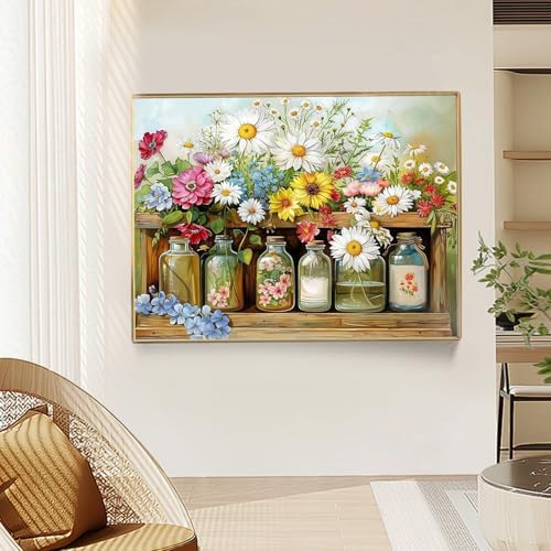 Qaisxoty Flowers Paint by Numbers Kit for Adults, Rolled Floral Adult Paint by Number, Complete Paint by Number Kit with Canvas, Box, Brushes, Acrylic Paints - DIY Home Decor & Gift (12”x16”) - Image 3