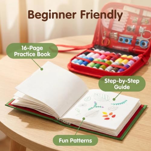 Embroidery Sewing Kit with Stitch Book,76Pcs Supplies for Adult Beginners - Image 3