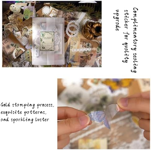 251Pcs Vintage Scrapbook Supplies Pack Kit for Junk Journal Bullet Aesthetic Paper Stickers Stuff Journaling Planners Diary Botanical Collage - Image 6