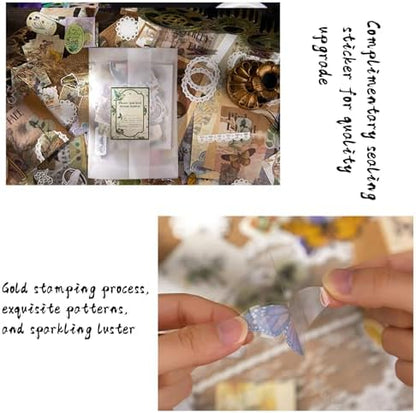 251Pcs Vintage Scrapbook Supplies Pack Kit for Junk Journal Bullet Aesthetic Paper Stickers Stuff Journaling Planners Diary Botanical Collage - Image 6