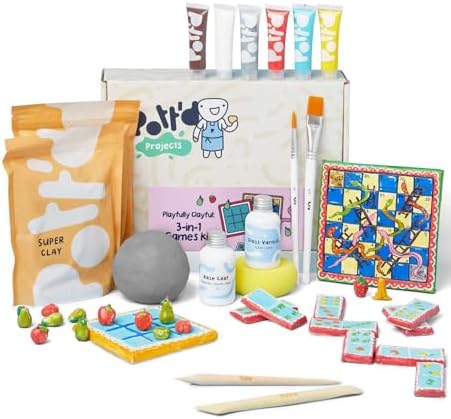 Pott'd Mini Pottery Kits | Air Dry Clay Pottery Kit for Adults | Includes Paints, Brushes, and Potters Tools | Free Online Step-by-Step Tutorial | Perfect for Beginners | Bring The Studio to Your Home by Pottd