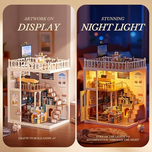 Large DIY Miniature Mini Bookstore House Kit for Kids 8+ - Image 3