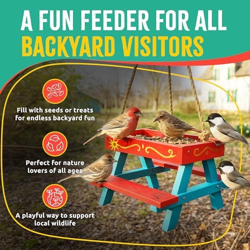 Picnic Table Bird Feeder Kit, DIY Woodworking Project for Kids and Families - Image 3
