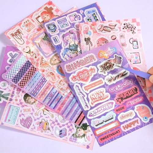Auguro Scrapbook kit for Girls A6 Grid Kawaii notebooks Stationery Junk Journal Kit Scrapbooking Supplies kit Craft DIY Gift for Adult Teen Girl Cute Bullet Journal - Image 3
