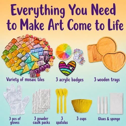 Glittery Garden Mosaic Craft Kit to Decorate Coaster with Glass Tiles - Image 4