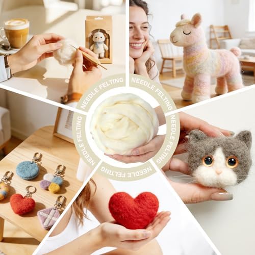 3.4oz Needle Felting Wool Coconut Milk for DIY Needle Craft Enthusiasts - Image 4