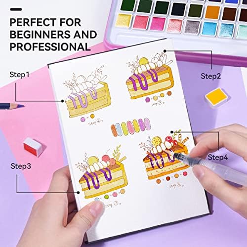 MeiLiang 48 Colors Watercolor Paint Set with Brush - Image 4