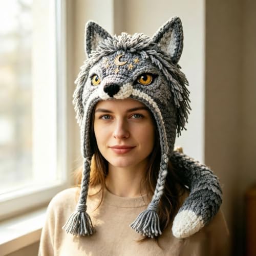 smtsmt Fantasy Hood Hat DIY Crochet Kit Series (Wolf) - Image 4