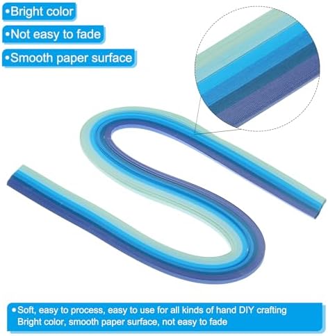 PATIKIL 120pcs Quilling Strips Paper 1/8"(3mm) 21" Origami Paper Quilling Strip for Art DIY Craft Christmas, Blue - Image 3