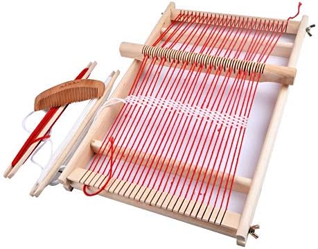 RRigo Weaving Loom Kit, 15.7" H x 11.8" W Wooden Tapestry Looms, Large Weaving Frame to Handcraft for Beginners, Came Pre-Warped for Quick Start - Image 3