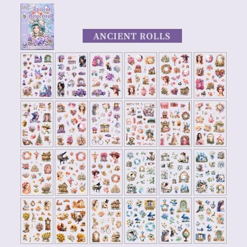 Large 24 Sheets Pre-Cut Scrapbook Sticker Book for Junk Journal Supplies, Washi Journal Stickers for Journaling, Collage Materials, Scrapbooking, Planner, Bujo, Arts Craft - Image 7