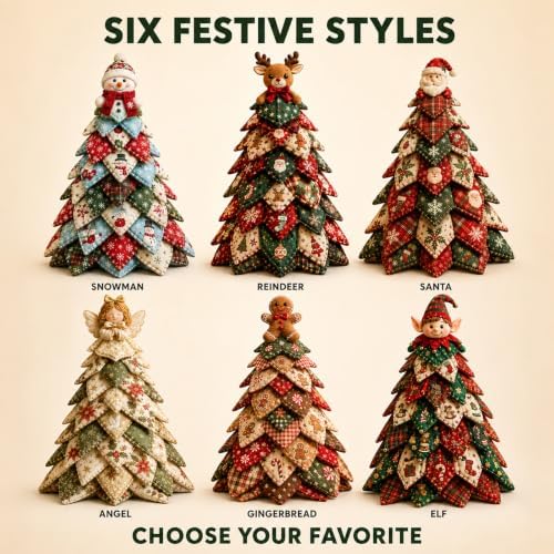 Wakczshy DIY Quilted Christmas Tree Kit, 3D Quilt Kits for Beginners, Elf - Image 2