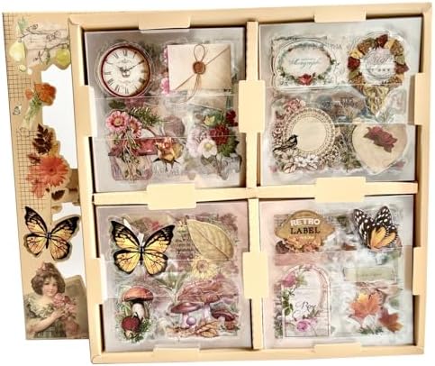 TIYPKE 508pcs DIY Aesthetic Scrapbooking Supplies Kit - Vintage Junk Journal Kit Mystical Jungle Journal Stickers for Journaling Plant Butterfly Flower Mushroom Insect Stickers Stuff for Adult by SIGUJAYGE