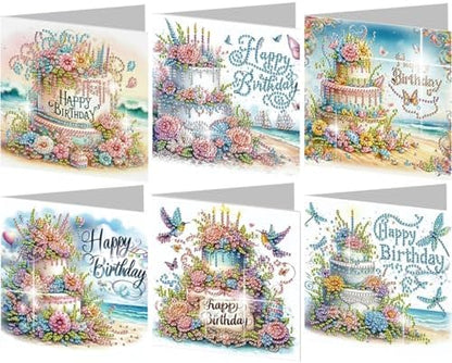 LAKEQUILL 5D Diamond Art Painting Graduation & Birthday Cards, DIY Congratulations Greeting Cards Kit, 6PCS Full Drill Round Diamonds for Adults, Thoughtful Handmade Gift for Beginners by Unknown