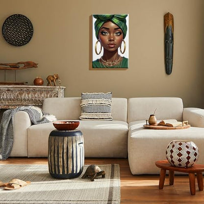 HeeBenor Framed Paint by Numbers Kit for Adults, Black Women, 8x12 Inch - Image 6