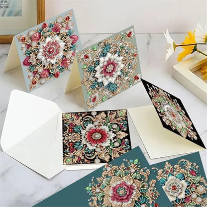 6pcs DIY Diamond Art Greeting Cards Kit with Envelopes&Tools - Create Your Own Sparkling Birthday, Thank You, Holiday Cards for Adults & Beginners(Mandala) - Image 7