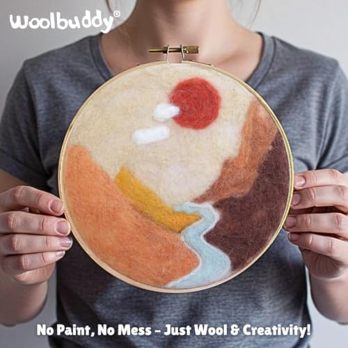Woolbuddy Wool Painting Felting Hoop Kit 4PK, with Tools Set & Instruction - Image 7