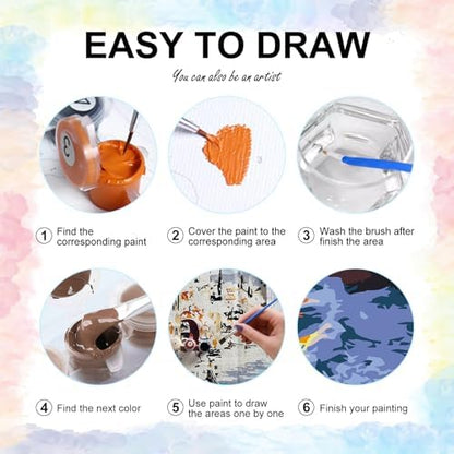 6 Pack Paint by Numbers Kit for Adults Beginner Landscape, 10x14 Inch - Image 5