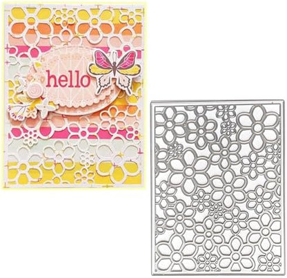 3D Frame Cutting Dies Background Dies Cut Grid Flowers Metal Stencils for Card Making Album Arts DIY Craft Embossing Template Scrapbooking Album Decor (Covered with Flowers-14x10.9cm) by ZbFwmx