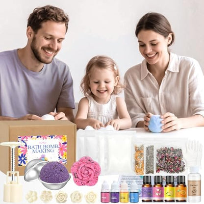 Bath Bomb Making Kit- DIY Bath Bomb Set for Kids Adults, Make Your Own Spa Kit, Shower Craft Kits with Bath Bomb Molds, Press, Spa Craft Kits, Bath Bombs Making Supplies Gifts for Girls Women - Image 6