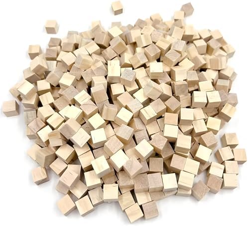 Wood Blocks for Crafting, Unfinished Wood Cubes, 1/2 Inch Natural Wooden Blocks, Pack of 180 Wood Square Blocks, Wooden Cubes for Arts and Crafts and DIY Projects by SIWUCHYE