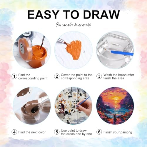 Sunset Paint by Numbers Kit for Adults Beginner Without Frame 16x20 IN - Image 6