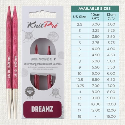 KnitPro Dreamz Interchangeable Circular Needles 4" (10cm) | US Size 10 (6mm) - Image 4