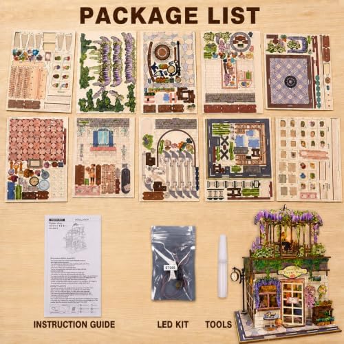 Evankin Flower Shop Book Nook Kit, DIY Miniature House with LED Light - Image 6