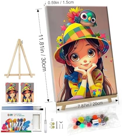 ATDMS Cartoon Paint by Numbers Kit for Adults with Frame, 8x12 Inch - Image 4
