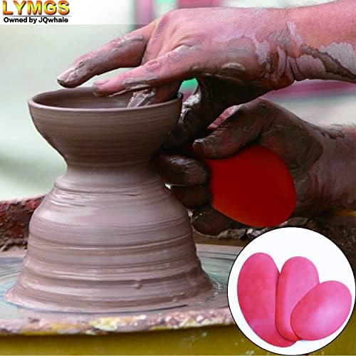 LYMGS Soft Silicone Pottery Clay Sculpt Tools Set, Smooth Artists Ceramic Shaping Tool for Potter Modeling Soft Rib, Red 3 Different Size - Image 4