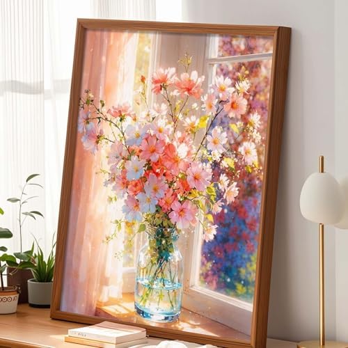 Alptiny Beautiful Flower Paint by Numbers Kit for Adults Beginner, Vase Plants Paint by Number Kits on Canvas, Floral Oil Painting Kit for Home Decor or Gift - 16x20 Inch - Image 2