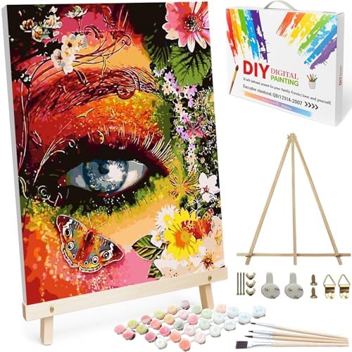 BAISITE Paint by Numbers Kit for Adults Beginners,16" Wx20 L Canvas for Painting Kits for Adults in Colorful Box-Color Eye Mother Earth 8407-Already Stretched on a Wooden Frame by PaintbyNumbersKitsforAdults