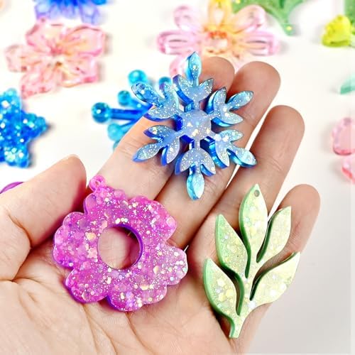 Resin Earring Mold, Set of 4 Variety Earring Casting Mold with Hole - Image 3