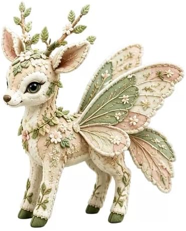 Forest DIY Patchwork Kit, DIY Fabric Animal Craft Kit, Forest Guardians Sewing Kit with Fabric & Accessories, Doll Making Set, Handmade Decor Ornament Gift for Craft Lovers (Deer) by Unknown