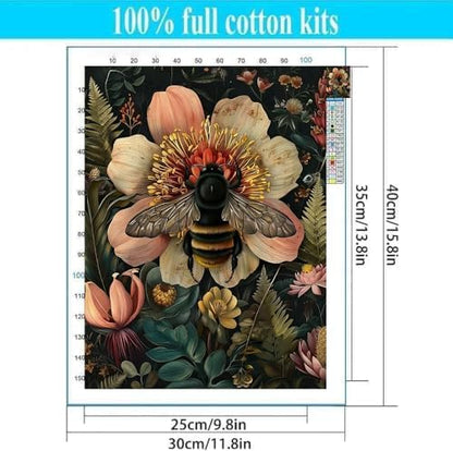Lzyueyuan Bees and Flowers Stamped Cross Stitch Kits for Beginners,Needlepoint Counted Cross Stitch Kits for Adults,Easy Prestamped Pattern Needlepoint Kit Crafts for Home Decor Gifts11.8X15.7in - Image 2