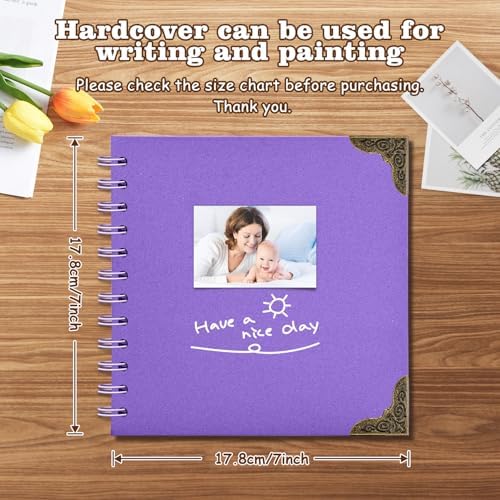 Scrapbook Album 7x7 Inch - Hardcover Kraft Paper Photo Album with 40 Pages, Memory Book for Wedding, Anniversary, Family, Christmas, Baby Shower, Ideal for Preserving Precious Moments - Image 2
