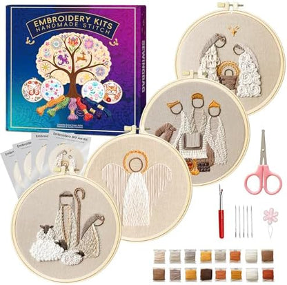 Huacan Embroidery Kit for Beginners with Tutorial Video & Gift Box by Home