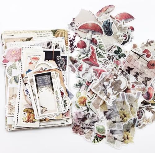 Retro Scrapbook Supplies Kit, 200 Mixed Natural Color Paper and Stickers - Image 5