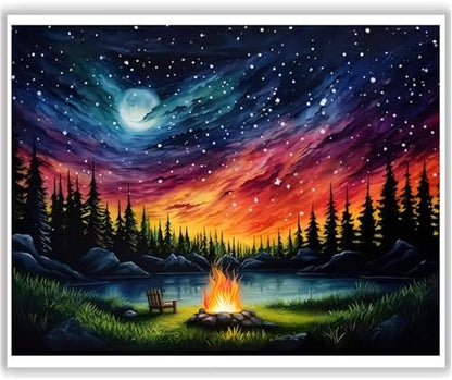 HITO Starry Sky Paint by Numbers Kit for Adults, Adult Paint by Number Kits by HITO