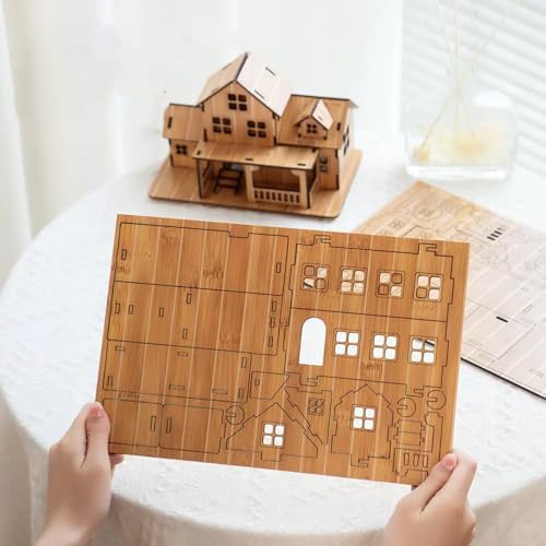 Log Cabin 3D Wooden House Puzzle,DIY Mini Building Model Kit，001 - Image 2