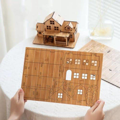 Log Cabin 3D Wooden House Puzzle,DIY Mini Building Model Kit，001 - Image 2