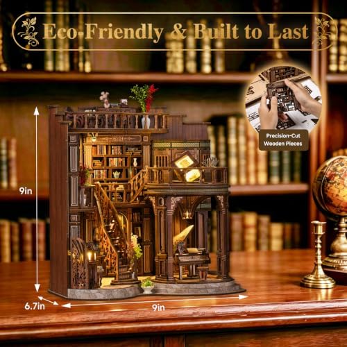 DIY Miniature House Kit for Adults, Tiny Dollhouse Book Nook Kit Bookshelf Crafts Decor, 3D Wooden Puzzle, Gifts for Family Friends Adults Teens, Dream Book Loft - Image 3