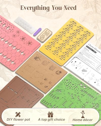 KAAYEE 3D Puzzles for Adults Cherry Blossom Potted, 119 Pcs Wooden Puzzle DIY Handcraft Kit, Romantic Pink Flower Home Office Decor, Gift for Lovers Couples on Anniversary Birthday Valentine's Day​ - Image 6