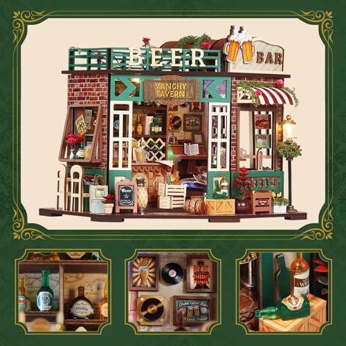 Book Nook, Beer Shop DIY Miniature House Kit for Craft Lovers - Image 5