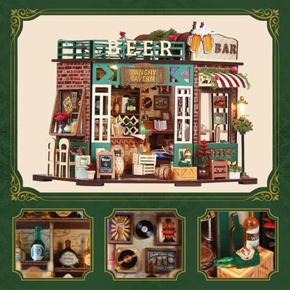 Book Nook, Beer Shop DIY Miniature House Kit for Craft Lovers - Image 5